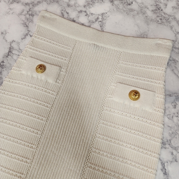 Balmain Pointelle Knit Midi Skirt - Picture 2 of 14